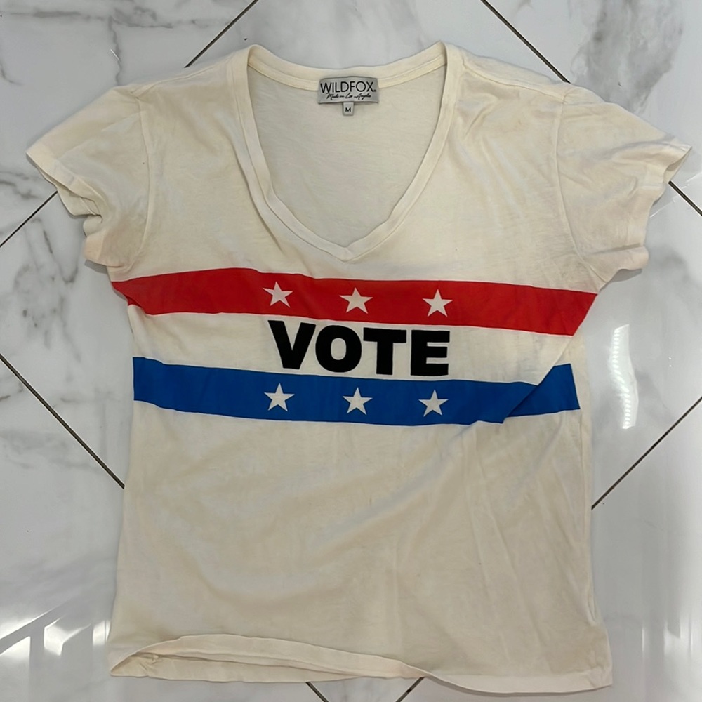 Wildfox vote v-neck tee